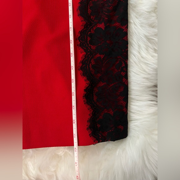 Danny and Nicole red and black lace midi dress size 6 EUC - Picture 7 of 8